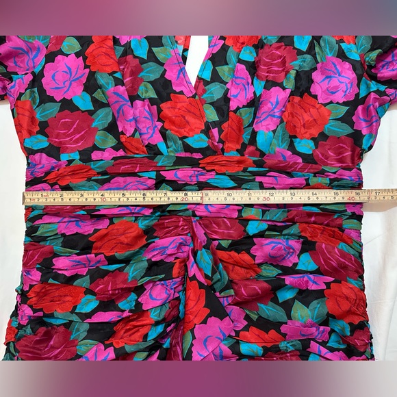 WOMEN’S RONNY KOBO CARISSA LONG SLEEVE ROSES BLOUSE SIZE LARGE - Picture 5 of 11